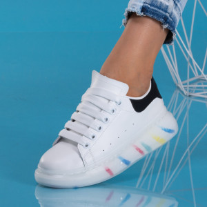 Adidasi dama Alev Alb/Negru - Need 4 Shoes