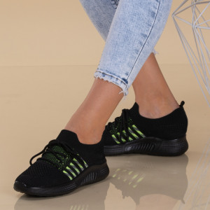Adidasi dama Alexa Negru/Verde - Need 4 Shoes