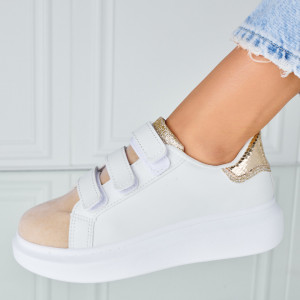 Adidasi Dama Ingrid Alb/Auriu- Need 4 Shoes