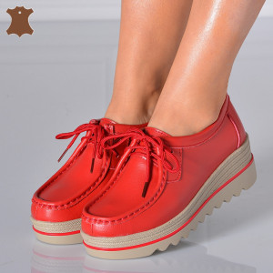 Pantofi Dama Piele Naturala Corso 4 Rosii- Need 4 Shoes