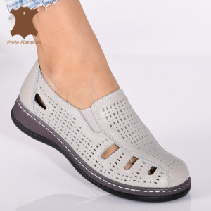 Pantofi Dama Piele Naturala Eden Gri- Need 4 Shoes