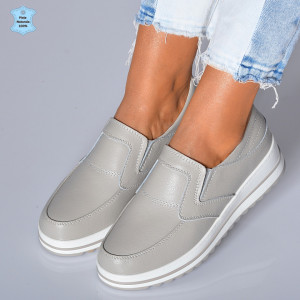 Pantofi Dama Piele Naturala Florena Gri- Need 4 Shoes