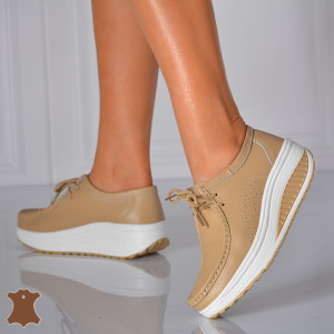 Pantofi Dama Piele Naturala Zena 5 Bej- Need 4 Shoes 