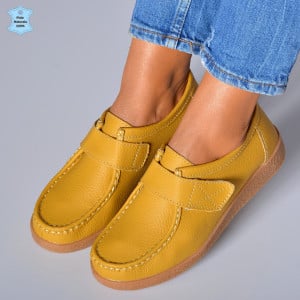 Pantofi Dama Piele Naturala Zora 4 Galbeni- Need 4 Shoes
