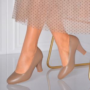 Pantofi Cu Toc Dama Floria  Kaki- Need 4 Shoes