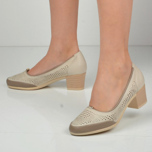 Pantofi Cu Toc Dama Gafia Beige - Need 4 Shoes