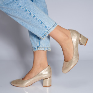 Pantofi Cu Toc Dama Nora Aurii- Need 4 Shoes
