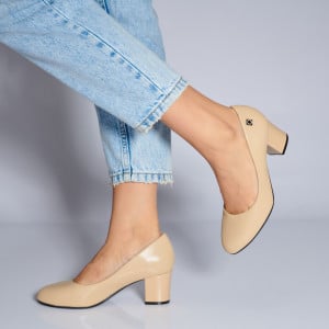 Pantofi Cu Toc Dama Ruxandra Bej- Need 4 Shoes