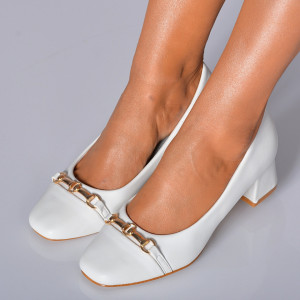 Pantofi Cu Toc Dama Zendra Albi- Need 4 Shoes