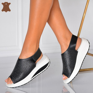 Sandale Dama Piele Naturala Amina Negre- Need 4 Shoes