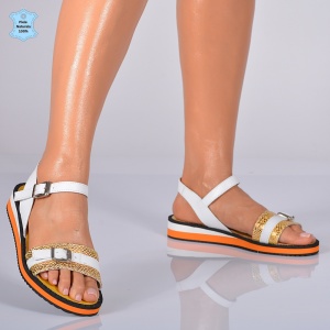 Sandale Dama Piele Naturala Minely Aurii- Need 4 Shoes