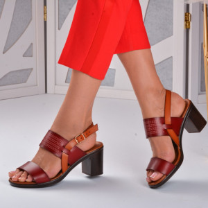 Sandale dama cu toc Lilo Burgundy - Need 4 Shoes