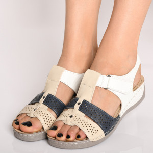 Sandale Dama Estel Alb/Navy- Need 4 Shoes