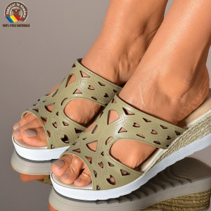 Papuci Dama Piele Naturala Mery Olive- Need 4 Shoes