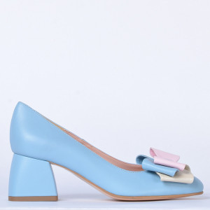 Pantofi Cu Toc Piele Naturala Arabella Azur- Need 4 Shoes