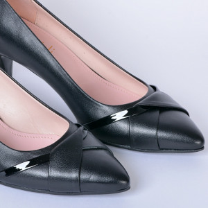 Pantofi Cu Toc Piele Naturala Denise Negri- Need 4 Shoes