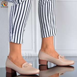 Pantofi Cu Toc Piele Naturala Marinette Bej-Need 4 Shoes