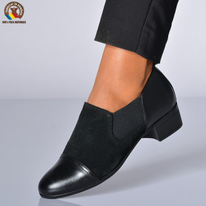Pantofi Cu Toc Piele Naturala Metin 2 Negri-Need 4 Shoes