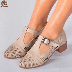 Pantofi Cu Toc Piele Naturala Natalia 2 Nude-Need 4 Shoes