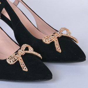 Pantofi Cu Toc Piele Naturala Odett Negri- Need 4 Shoes