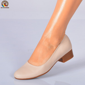 Pantofi Cu Toc Piele Naturala Raluca Nude - Need 4 Shoes
