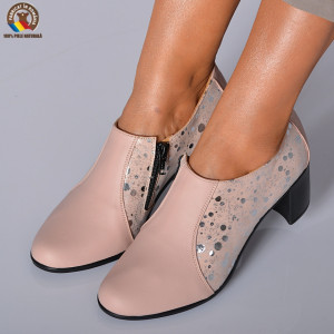 Pantofi Cu Toc Piele Naturala Reno Roz-Need 4 Shoes