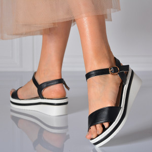 Sandale Cu Platforma Asme Negre- Need 4 Shoes