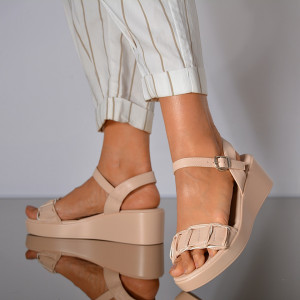 Sandale Cu Platforma Coryna Bej- Need 4 Shoes