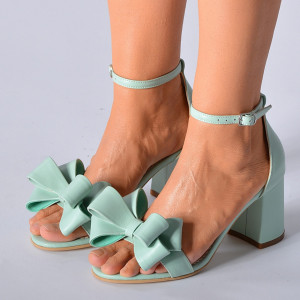 Sandale cu toc Piele Naturala Anaisa Menta- Need 4 Shoes