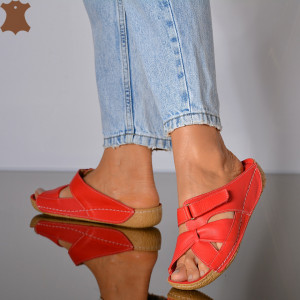 Papuci medicinali Piele Naturala Jude Red - Need 4 Shoes