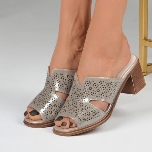 Papuci cu toc Dani Silver - Need 4 Shoes
