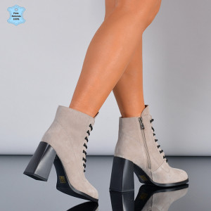 Botine Piele Naturala Medusa Gri- Need 4 Shoes