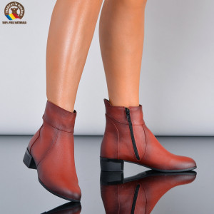 Botine Piele Naturala Paulina Rosii- Need 4 Shoes