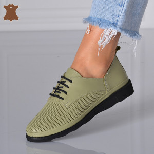 Pantofi Dama Piele Naturala Zelem Olive- Need 4 Shoes