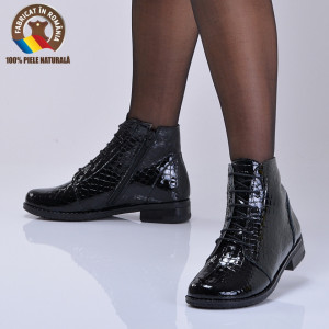 Ghete Dama Piele Naturala Aura 2 Negre - Need 4 Shoes