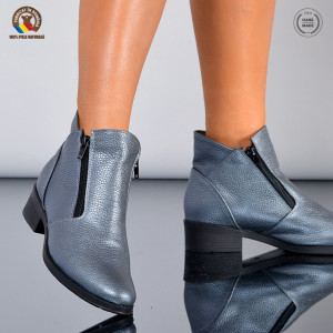 Ghete Dama Piele Naturala Bety Argintii- Need 4 Shoes