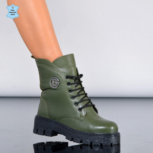 Ghete Dama Piele Naturala Deea 2 Olive- Need 4 Shoes