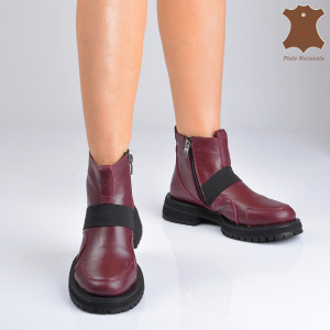 Ghete Dama Piele Naturala Elsa Bordo- Need 4 Shoes