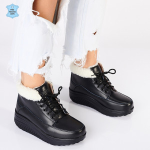 Ghete Dama Piele Naturala Gesy Negre - Need 4 Shoes