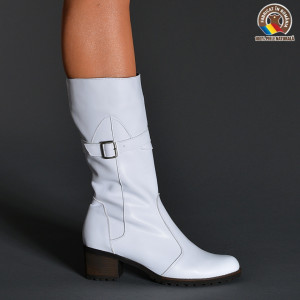 Cizme Dama Piele Naturala Issac Albe - Need 4 Shoes