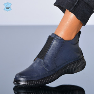 Ghete Dama Piele Naturala Leni Navy - Need 4 Shoes