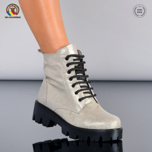 Ghete Dama Piele Naturala Maryn Aurii- Need 4 Shoes