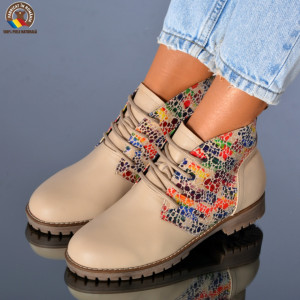 Ghete dama Piele Naturala Serena Bej - Need 4 Shoes