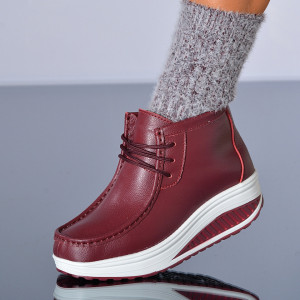 Ghete dama Piele Naturala Zena 2 Bordo- Need 4 Shoes