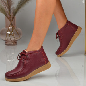 Ghete Dama Imblanite Piele Naturala Zora 2 Wine - Need 4 Shoes