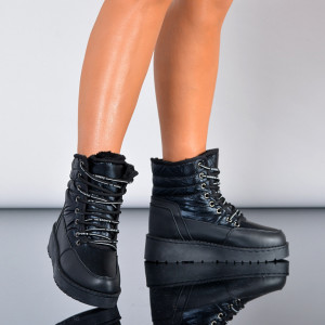 Cizme Dama Imblanite Bertina Negre - Need 4 Shoes