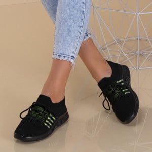 Adidasi dama Alexa Negru/Verde - Need 4 Shoes