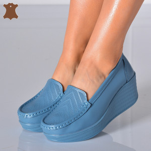 Pantofi Dama Piele Naturala Arien  Albastri- Need 4 Shoes