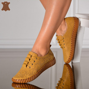 Pantofi Dama Piele Naturala Asteria Mustar- Need 4 Shoes