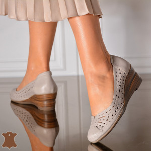 Pantofi Dama Piele Naturala Azalea Gri- Need 4 Shoes